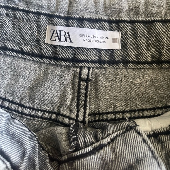 Zara Gray High Waist Shorts Vintage Style - Picture 4 of 7